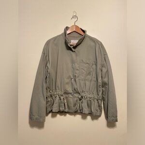 Madewell Olive Drawstring Waist Utility Jacket. Style HB8497 Size M